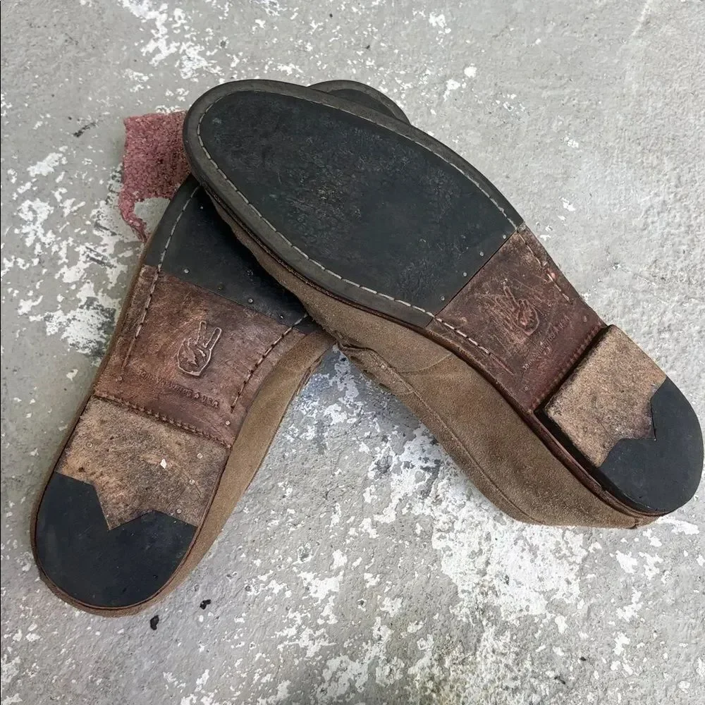 John Varvatos sandstone suede slip ons